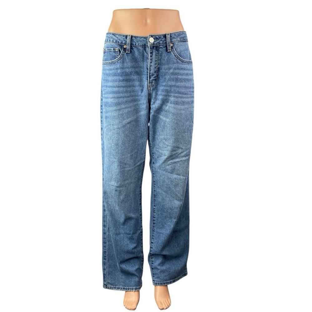 Edited by Remi Bader Women's Blue High Rise Loose Straight Denim Jeans Size 8